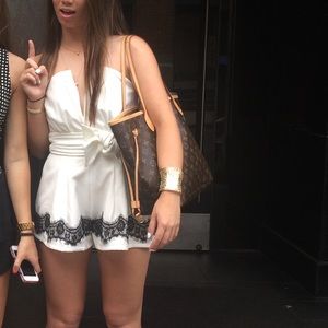 NBD V-Neck Lace Detail Romper